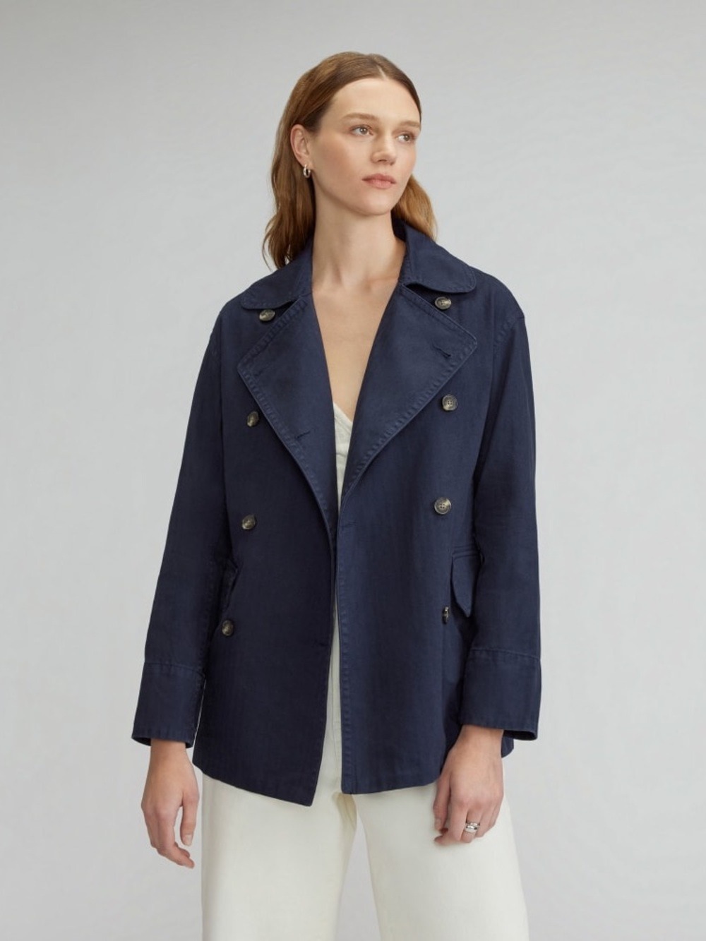 Euc Everlane The Organic Cotton Herringbone Jacket Size Small $168 Retail